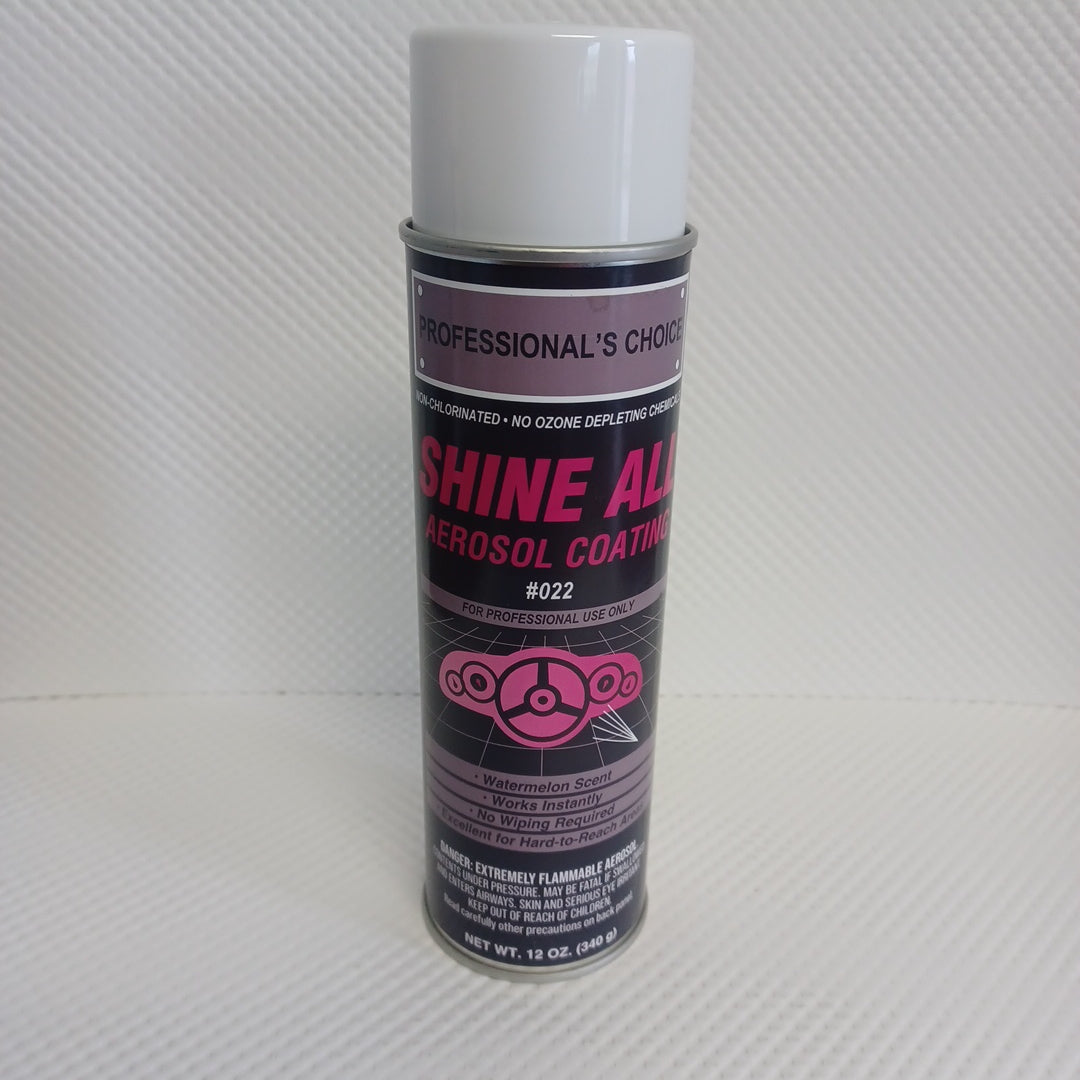 Shine All Areosol Coating, for plastics or vinyl surfaces 12 oz (340 g) $100.00 For A Case Of 12 You get 2 cans Free Pickup Only