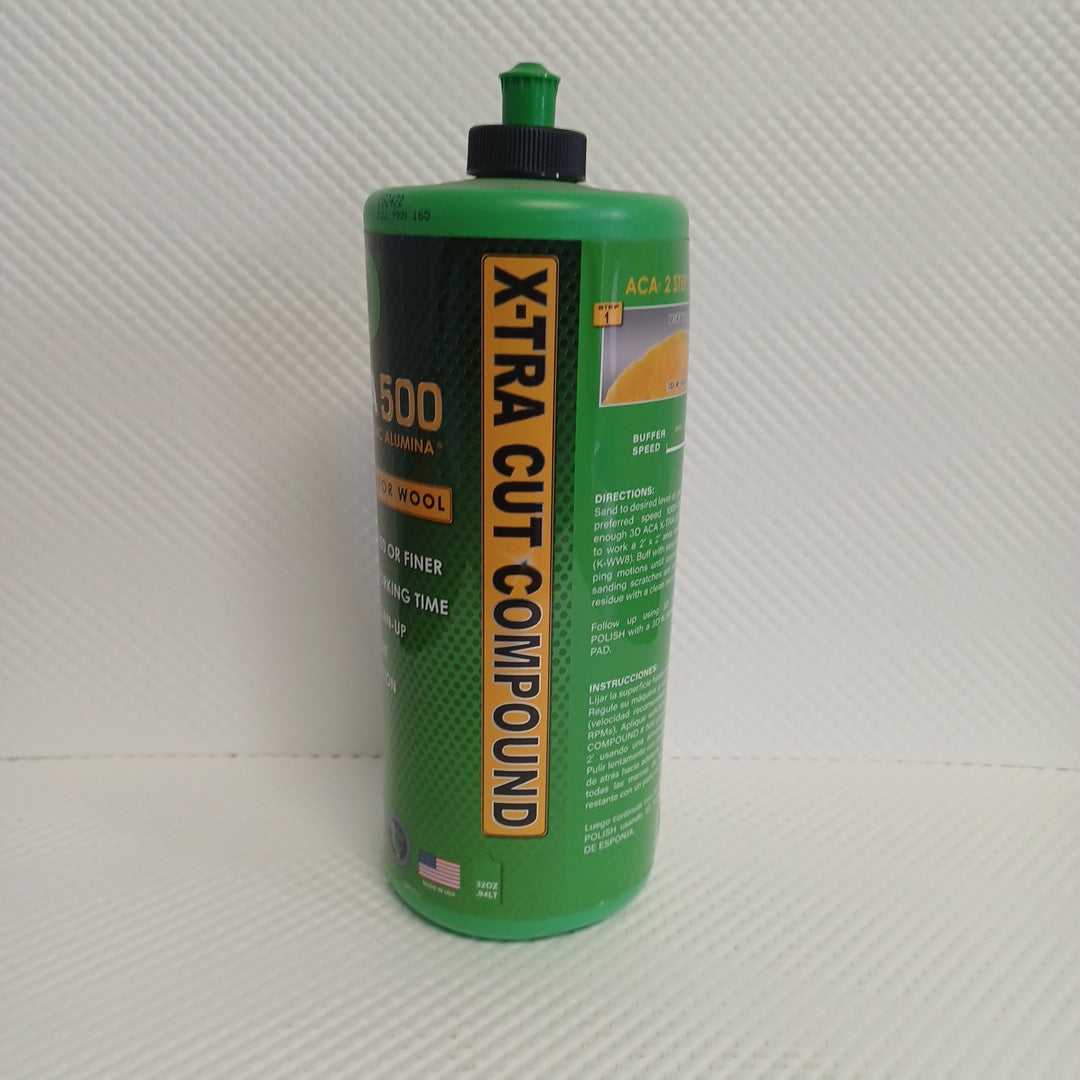 3D ACA 500 X-TRA CUT COMPOUND 32OZ .94 LT. Why Pay $26.00 per 8oz bottle. Get 32oz for much cheaper! Pick-up Only Same day pick-up