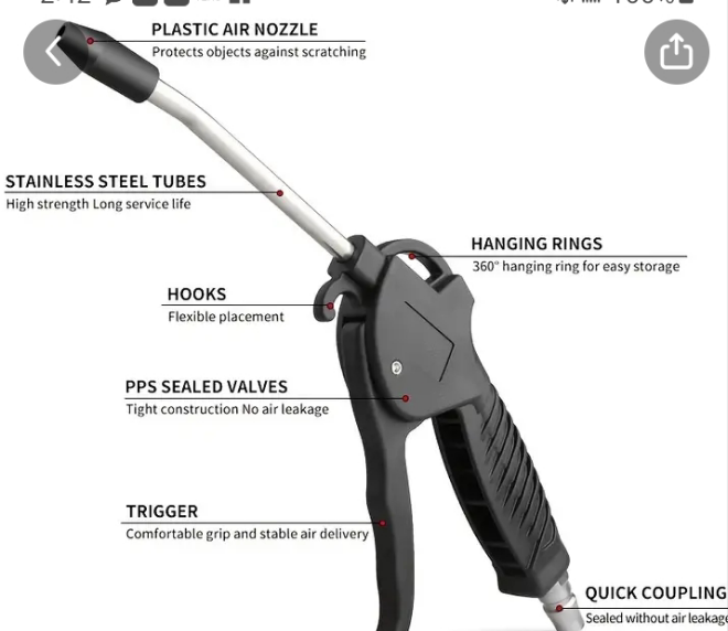 Air Blow Gun With Guard Nozzel